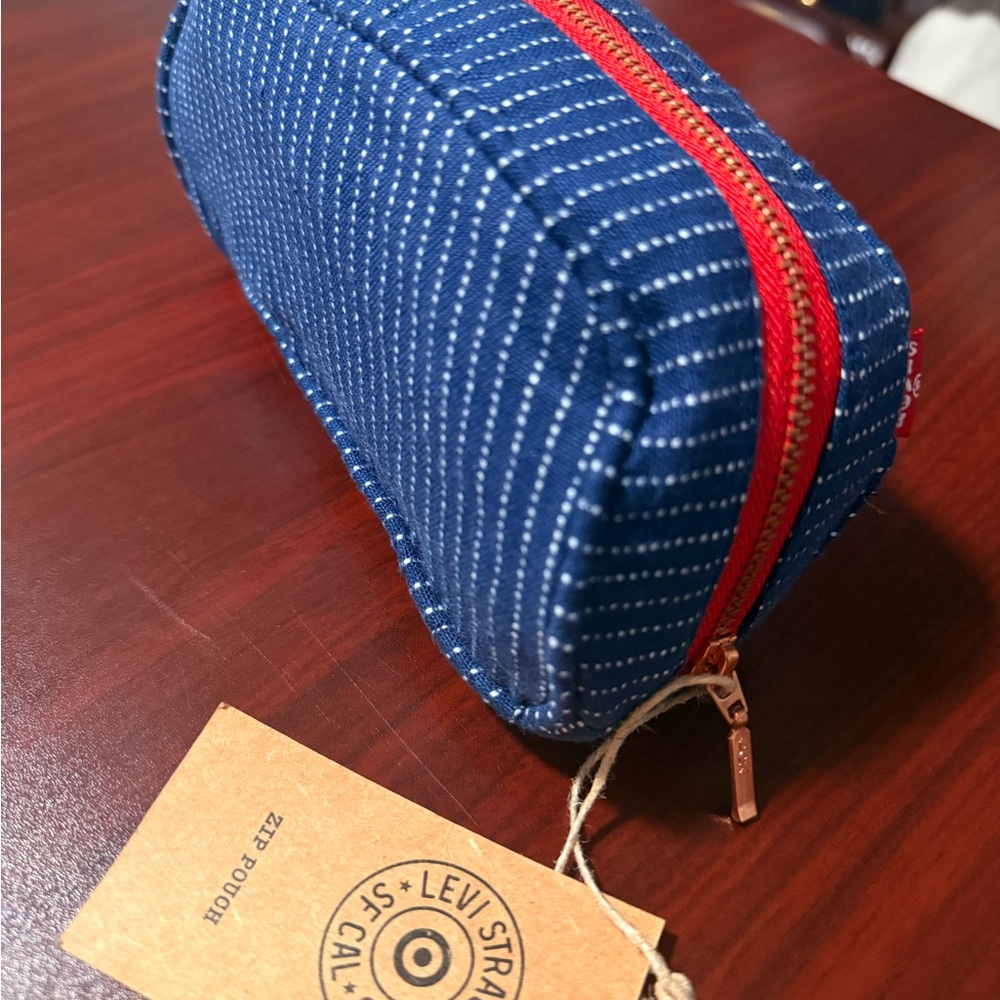 Levi's Blue Pouch with Red Zipper